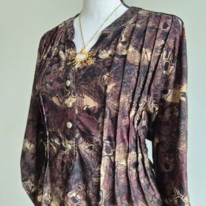 NY Collection Blouse Womens 2X Y2K Earthy Whimsigoth Boho Fairy Grunge 90s Retro